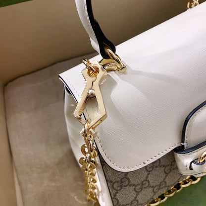 gg Horsebit 1955 Mini Bag White For Women, Women&#8217;s Bags 8.7in/22cm gg ‎703848 92TCK 9761