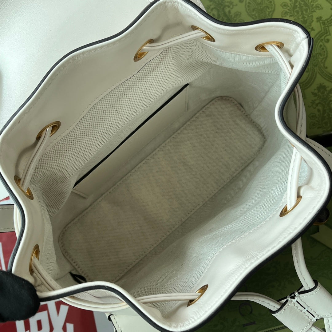 gg Bamboo Small Backpack White For Women, Women&#8217;s Bags 8.6in/22cm gg ‎‎702101 UZY0T 9022