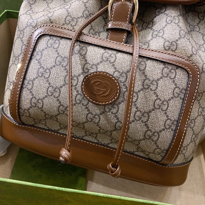 gg Backpack With Interlocking G Brown For Women, Women&#8217;s Bags 11.8in/30cm gg ‎
