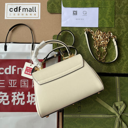 gg Ophidia gg Horsebit 1955 Mini Bag White For Women, Women&#8217;s Bags 8.6in/22cm gg