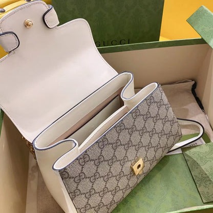 gg Horsebit 1955 Mini Bag White For Women, Women&#8217;s Bags 8.7in/22cm gg ‎703848 92TCK 9761