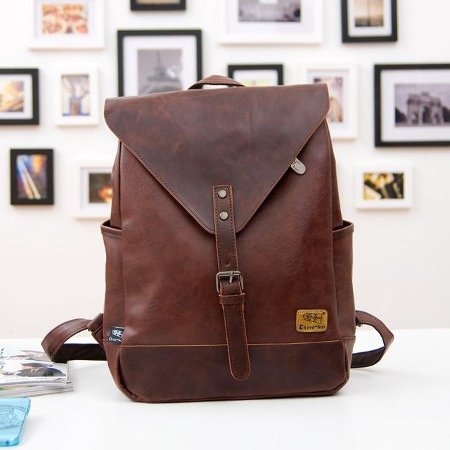 'The Vintage Traveler' - Faux Leather Backpack