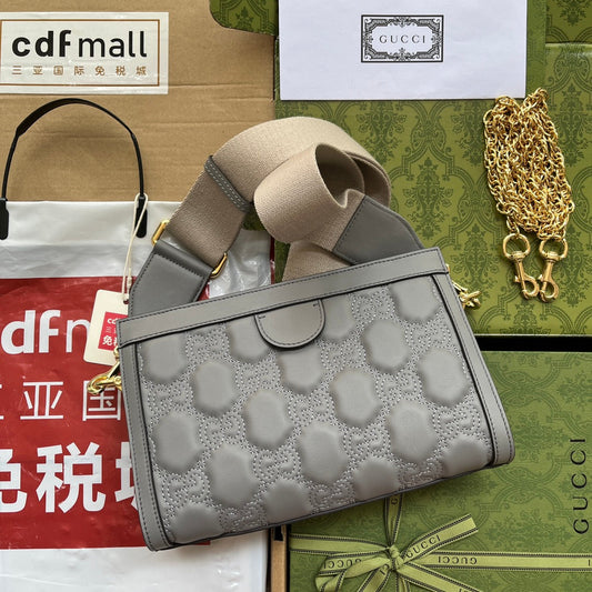 gg Matelassé Small Bag Grey For Women, Women&#8217;s Bags 10.2in/26cm gg‎ ‎702200 UM8HG 1563