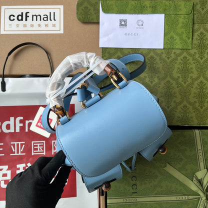gg Bamboo Small Backpack Blue For Women, Women&#8217;s Bags 8.6in/22cm gg ‎‎702101 UZY0T 4338