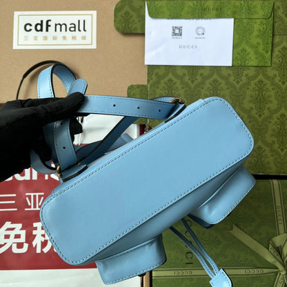 gg Bamboo Small Backpack Blue For Women, Women&#8217;s Bags 8.6in/22cm gg ‎‎702101 UZY0T 4338