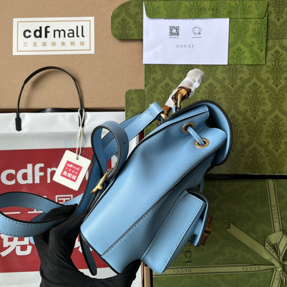 gg Bamboo Small Backpack Blue For Women, Women&#8217;s Bags 8.6in/22cm gg ‎‎702101 UZY0T 4338