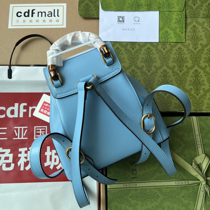 gg Bamboo Small Backpack Blue For Women, Women&#8217;s Bags 8.6in/22cm gg ‎‎702101 UZY0T 4338