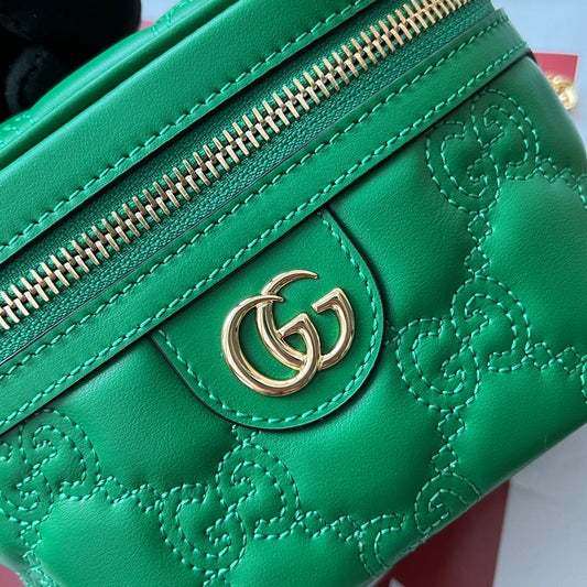 gg Quilted gg Mini Handbag Green For Women, Women&#8217;s Bags 6.3in/16cm gg 723770 UM8IG 3219